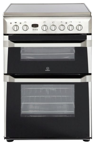 Indesit ID60C2 Double Electric Cooker - Silver.